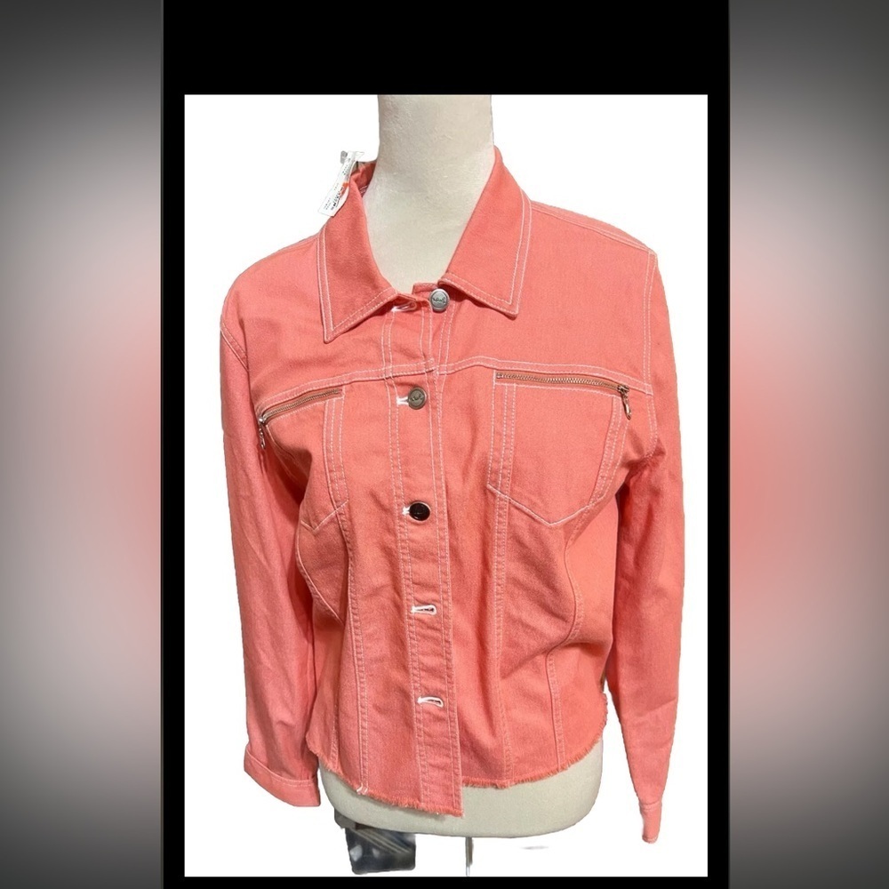 In The Wash Womens Peach Jacket Size p. Some Fade on Shoulder.New With Tag